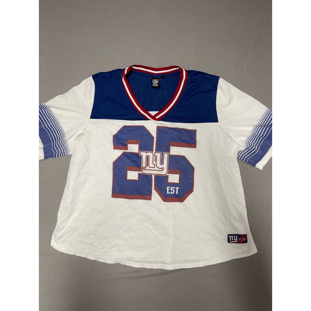 NFL Team Apparel New York Giants Jersey Mens 3XL White Blue Mesh Number 26 Shirt